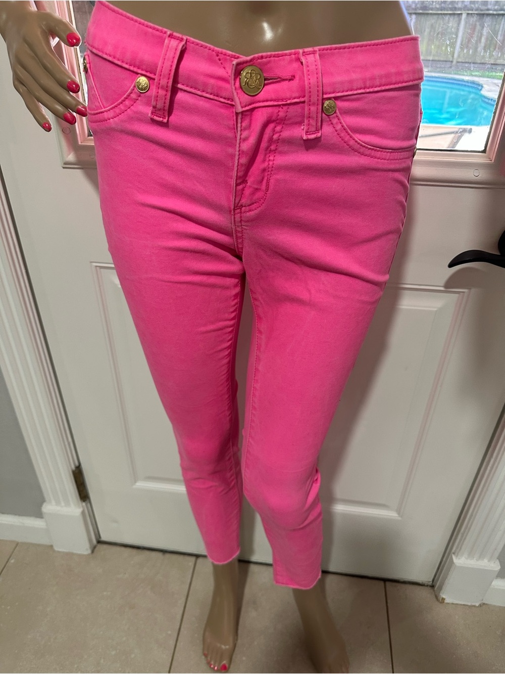 Rock & Republic Hot Pink Cropped Skinny Jeans